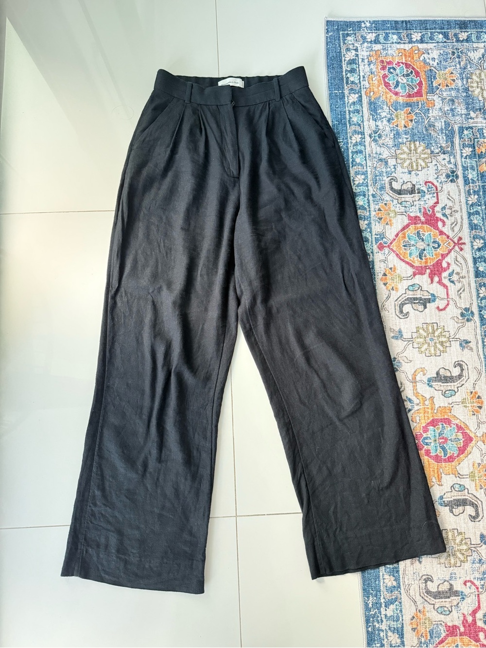 A&F Curve Love Linen Blend Trousers